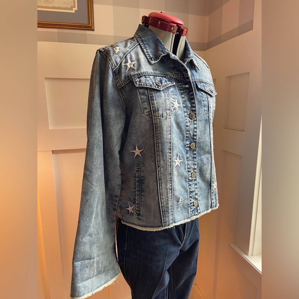 Velvet Heart Blue Jean Jacket with Star Accents